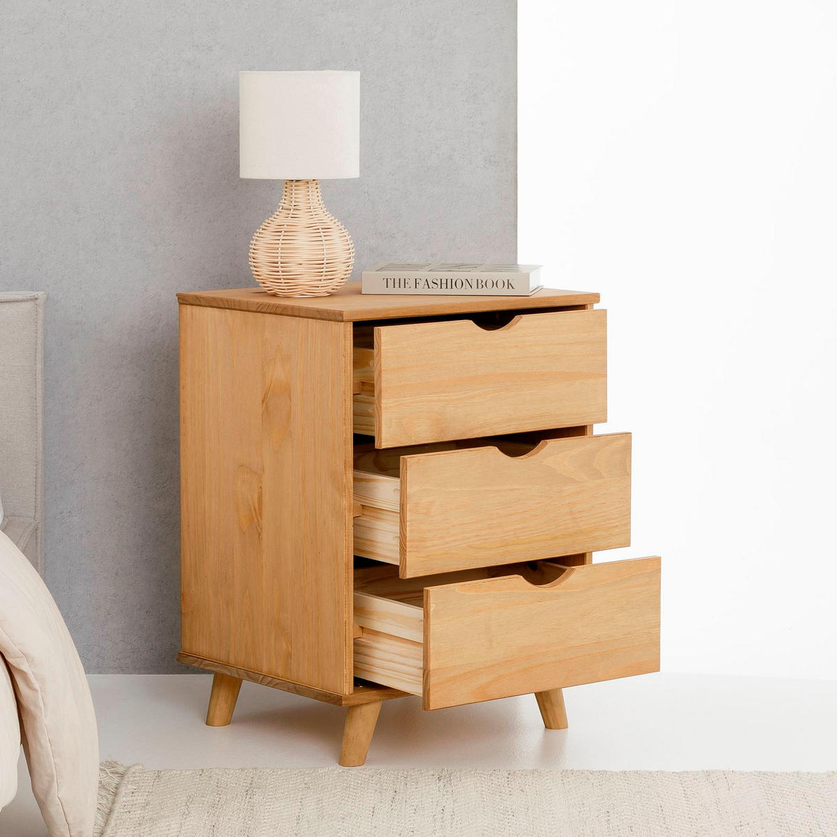 NACHTTISCH JALISCO - Kieferfarben, Holz (46/62/39cm) - IDIMEX