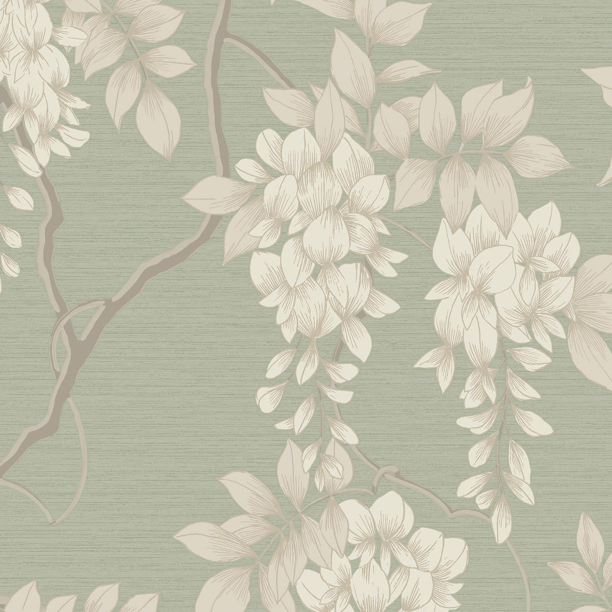 VLIESTAPETE Glyzinienblüten 1000x52cm - Grün, Papier/Kunststoff (52/1000cm) - Superfresco Easy