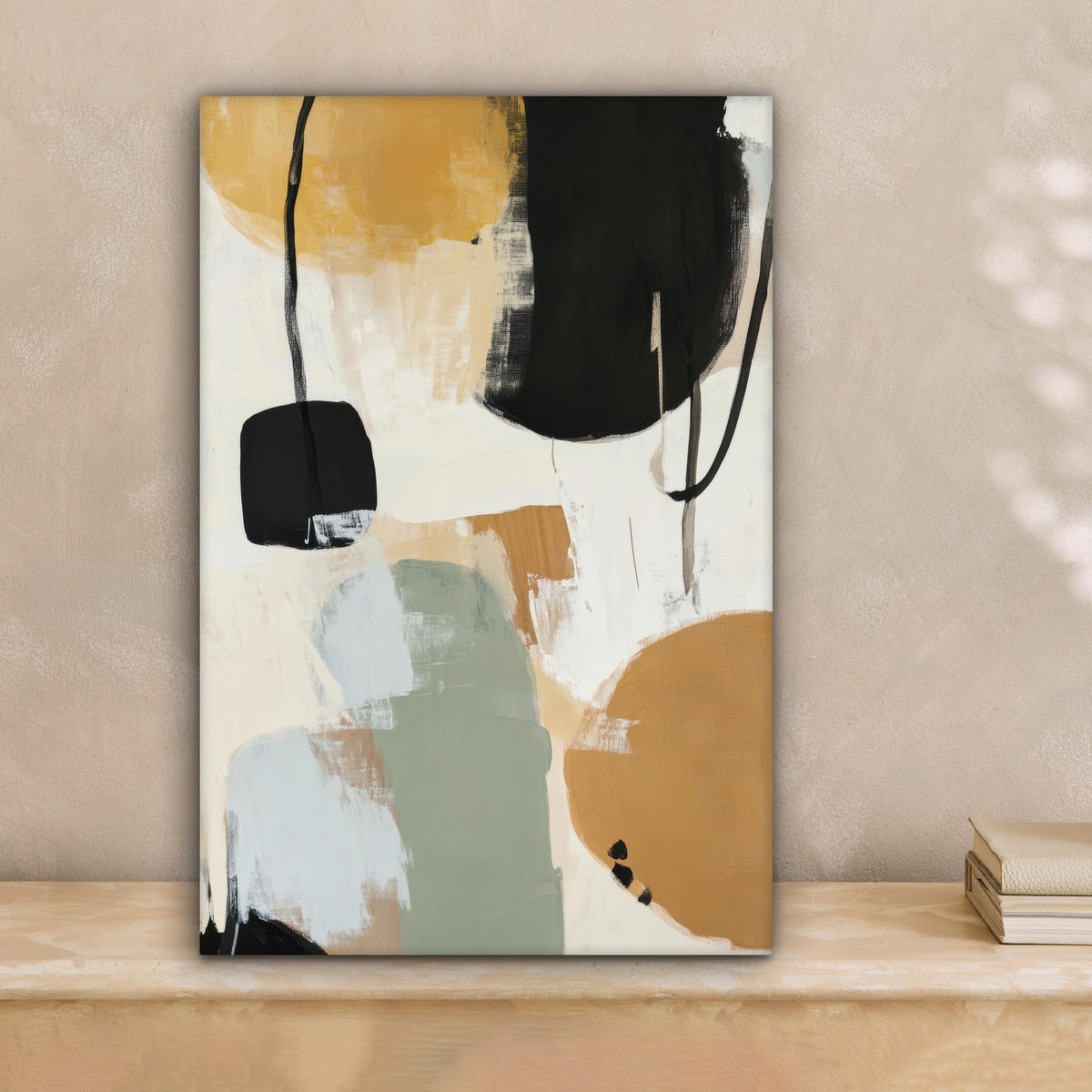 LEINWANDBILD Farbe - Abstrakt - Farben 20x30 cm - Currygelb, Textil (20/30cm) - MuchoWow