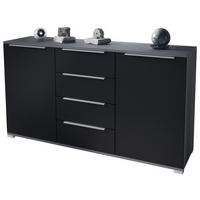 SIDEBOARD Linio Schwarz matt - Schwarz, Holzwerkstoff (138.5/75.5/35cm) - Vladon