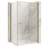 DUSCHKABINE Rea Atlas 100x80 Brush Gold linke - Goldfarben, Glas (100/80/200cm) - REA