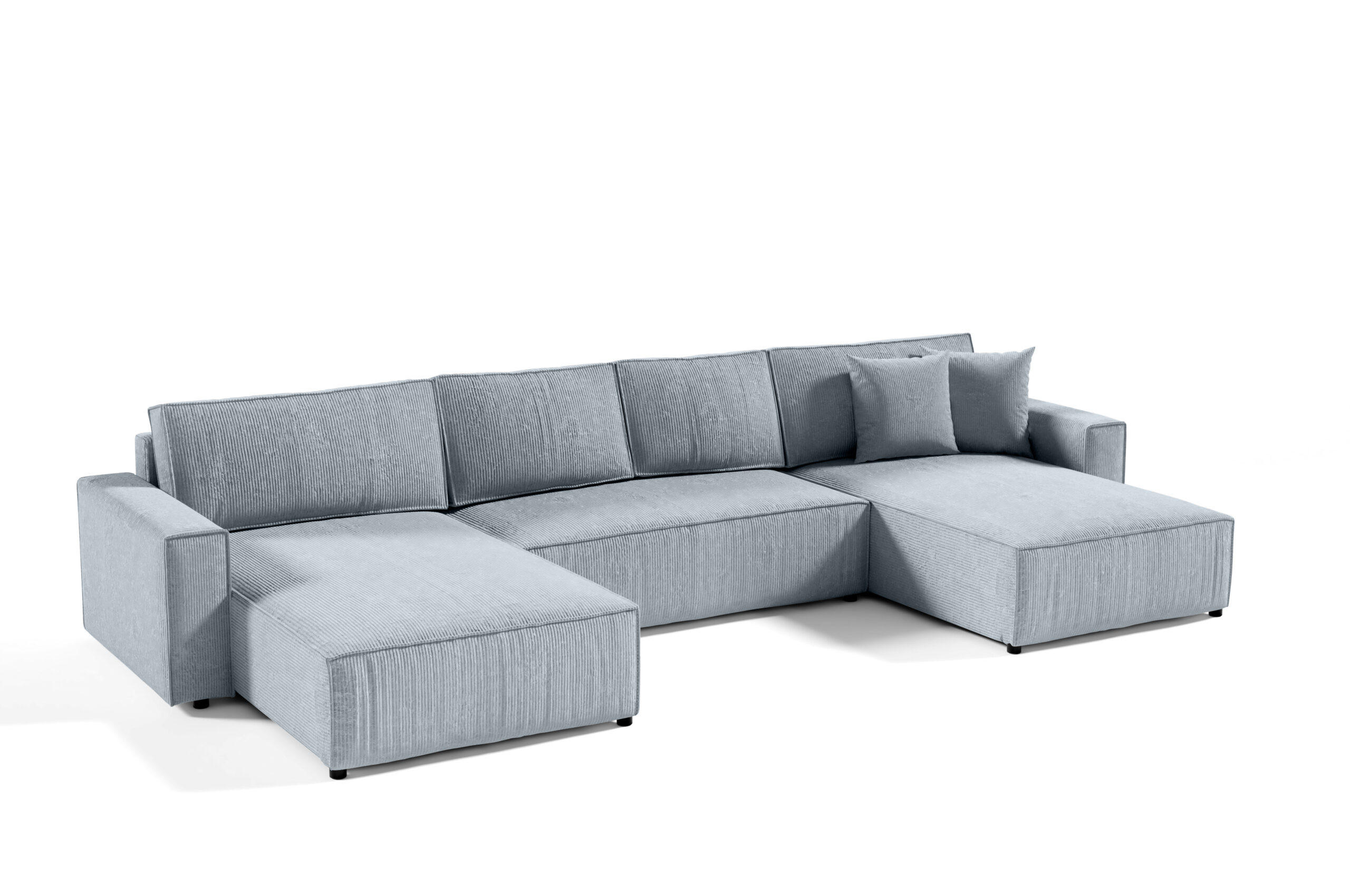 WOHNLANDSCHAFT Sekwana U Hellgrau - Hellgrau, Naturmaterialien (185/70/398cm) - Fedve