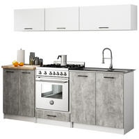 KUCHYŇSKÝ BLOK, bílý, beton 174/200/46 - bílá, kompozitní dřevo (200/174/46cm) - RAUMHIRSCH FURNITURE