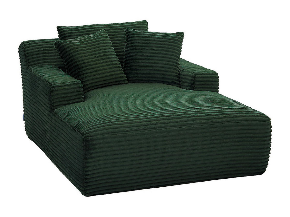 RECAMIERE ohne Schlaffunktion - 1 Person, 2 Personen - samt - grün Donilia - Grün, Textil (120/72/168cm) - Vente-Unique