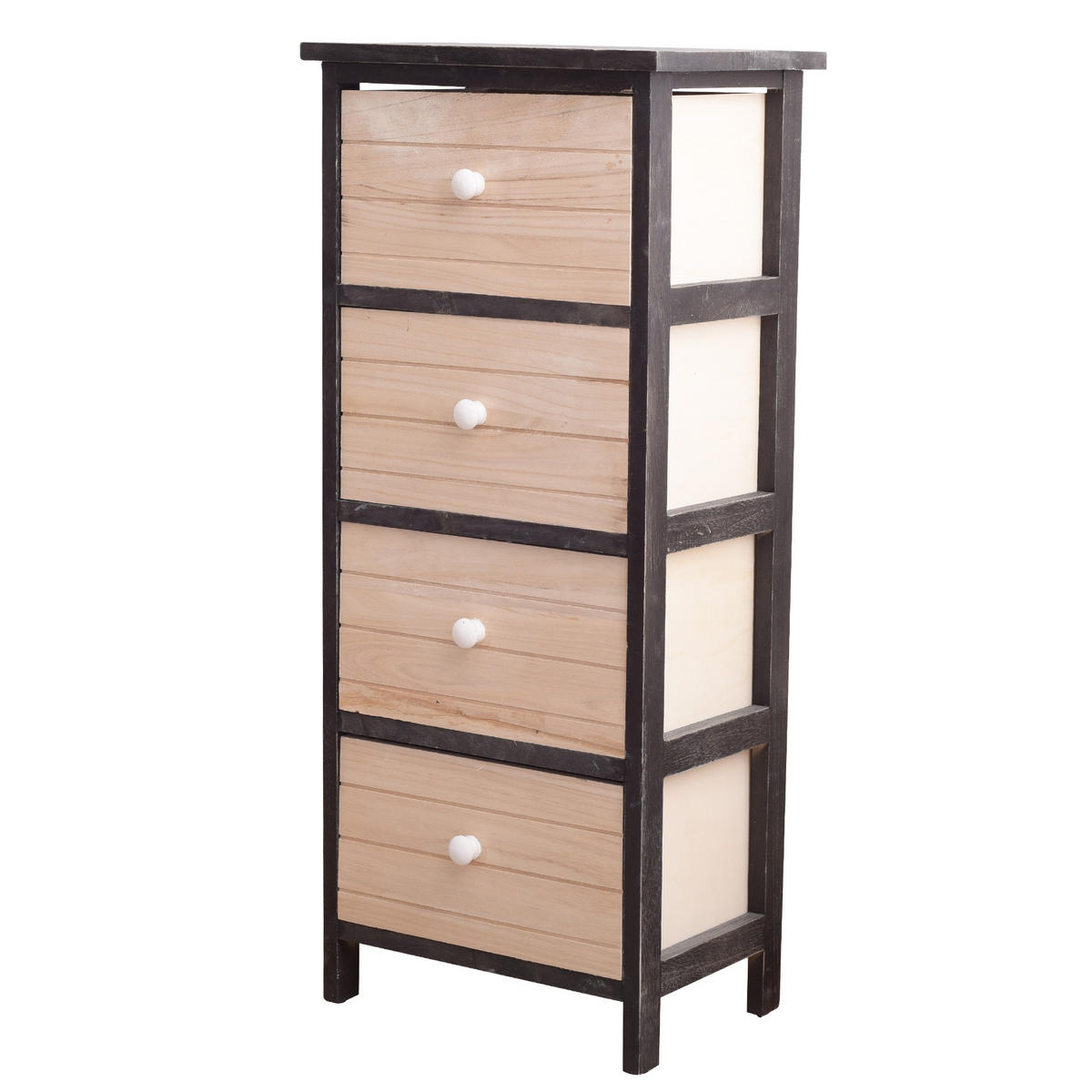 KOMMODE Weiß 25/35/81 cm - Weiß, Holz (25/81/35cm) - Mobili Rebecca
