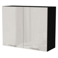 KÜCHENHÄNGESCHRANK Brerra W3/90 Schwarz / RAL 9001 creme Hochglanz 90 / 32,5 / 72cm - Creme/Schwarz, Holz/Holzwerkstoff (90/72/32.5cm) - Feldmann-Wohnen