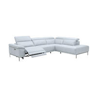 ECKSOFA Fiesta Echtleder mit 1 x Relaxfunktion Weiß - Weiß, Leder/Metall (282/220cm)