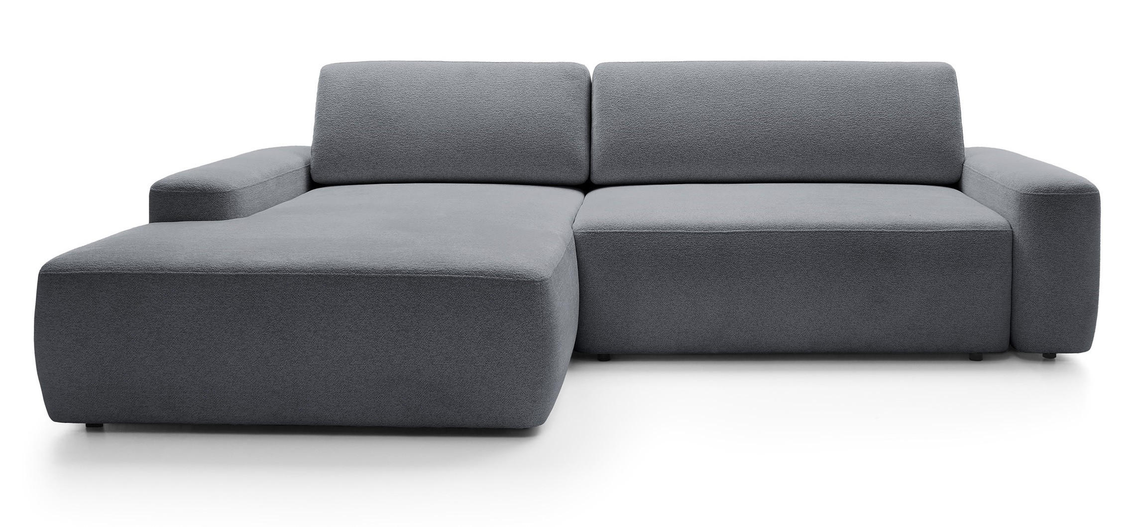 ECKCOUCH mit Schlaffunktion Orea M, 265 cm, Bettkasten, Links, Dunkelgrau - Dunkelgrau, Holz (264/162cm) - Emporius