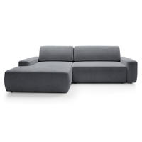 ECKCOUCH mit Schlaffunktion Orea M, 265 cm, Bettkasten, Links, Dunkelgrau - Dunkelgrau, Holz (264/162cm) - Emporius