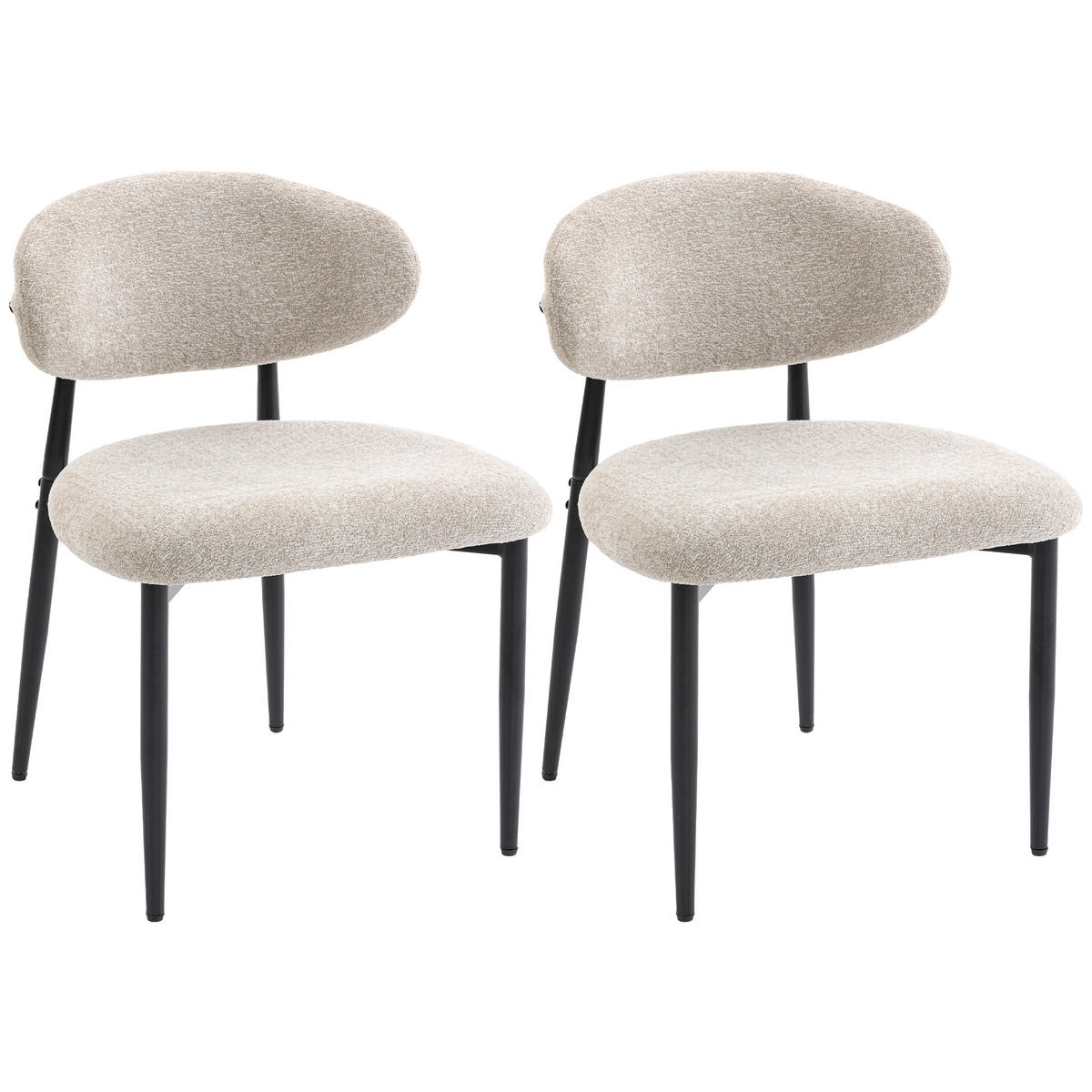 ESSZIMMERSTÜHLE DE-06922 2er-Set gepolstert mit Stahlbeinen Beige - Beige, Metall (58/77/58cm) - ComfortXL