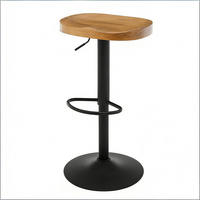 BARHOCKER 1er-Set Holz Drehbar & Höhenverstellbar - Naturfarben, Holz (41.5/81/31.5cm) - PANGIVO