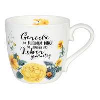 KAFFEEBECHER Gardening - Yellow Flowers - Naturfarben, Keramik (0.43L) - Könitz