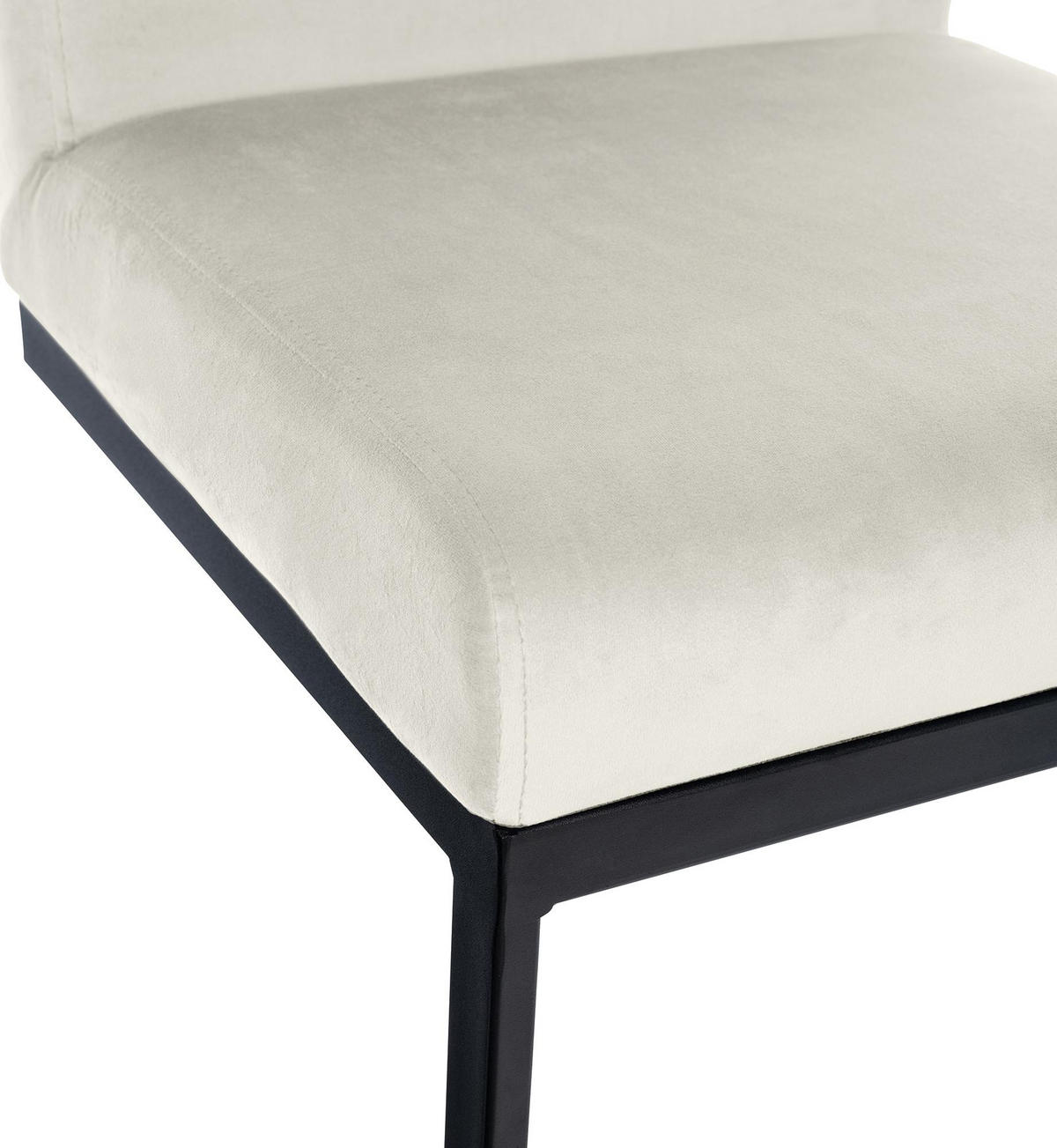 BARHOCKER Samt Creme - Creme/Schwarz, Textil/Metall (43/104/53cm) - CLP