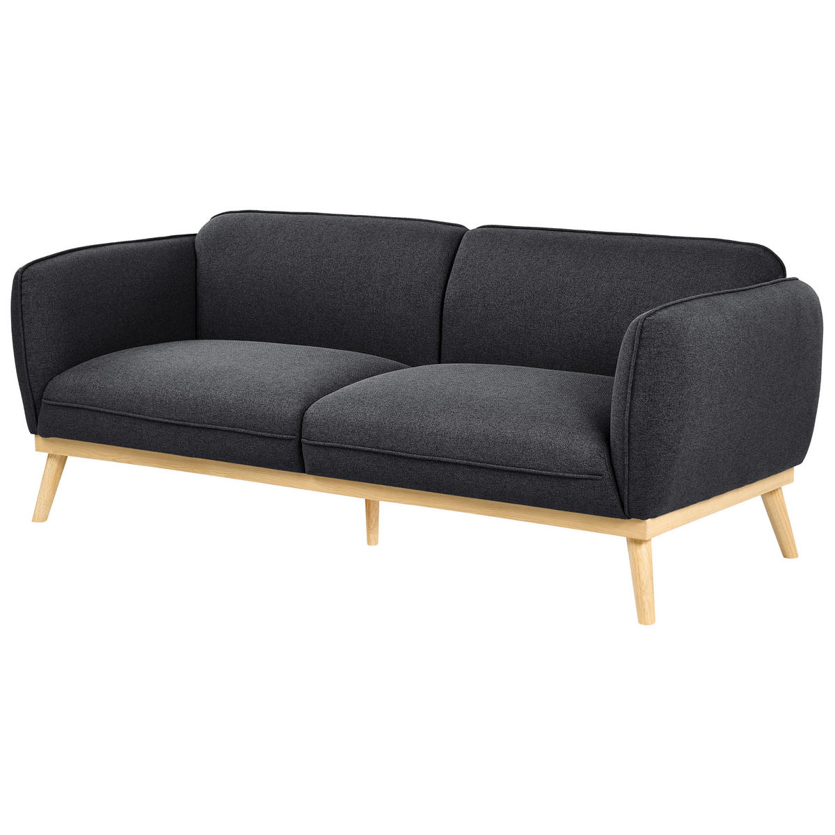 POHOVKA 3-místná Látka Černá Ljung - světle hnědá, textil (210/82/82cm) - Beliani