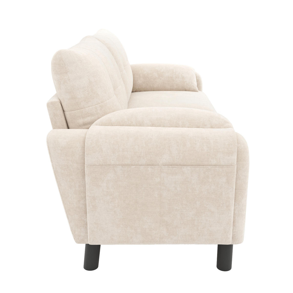 DVOSJED 158/80/88,5 cm chenille bež, s bočnim džepovima - bež, tekstil (80/88/158cm) - BEAOK