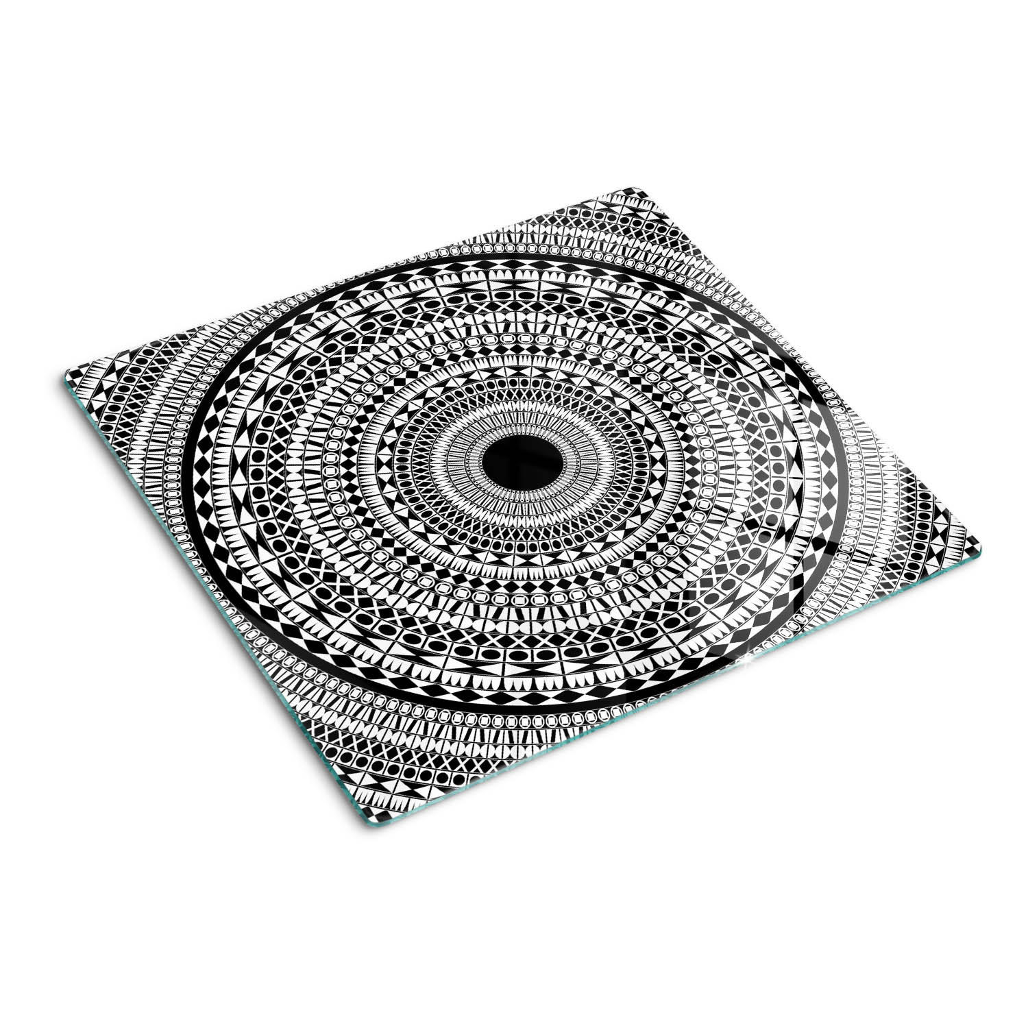 GLASPLATTE 60x52 cm Ornamentale Dekoration - Schwarz, Glas (60/0.4/52cm) - TULUP