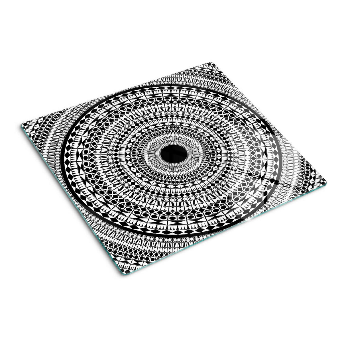 GLASPLATTE 60x52 cm Ornamentale Dekoration - Schwarz, Glas (60/0.4/52cm) - TULUP