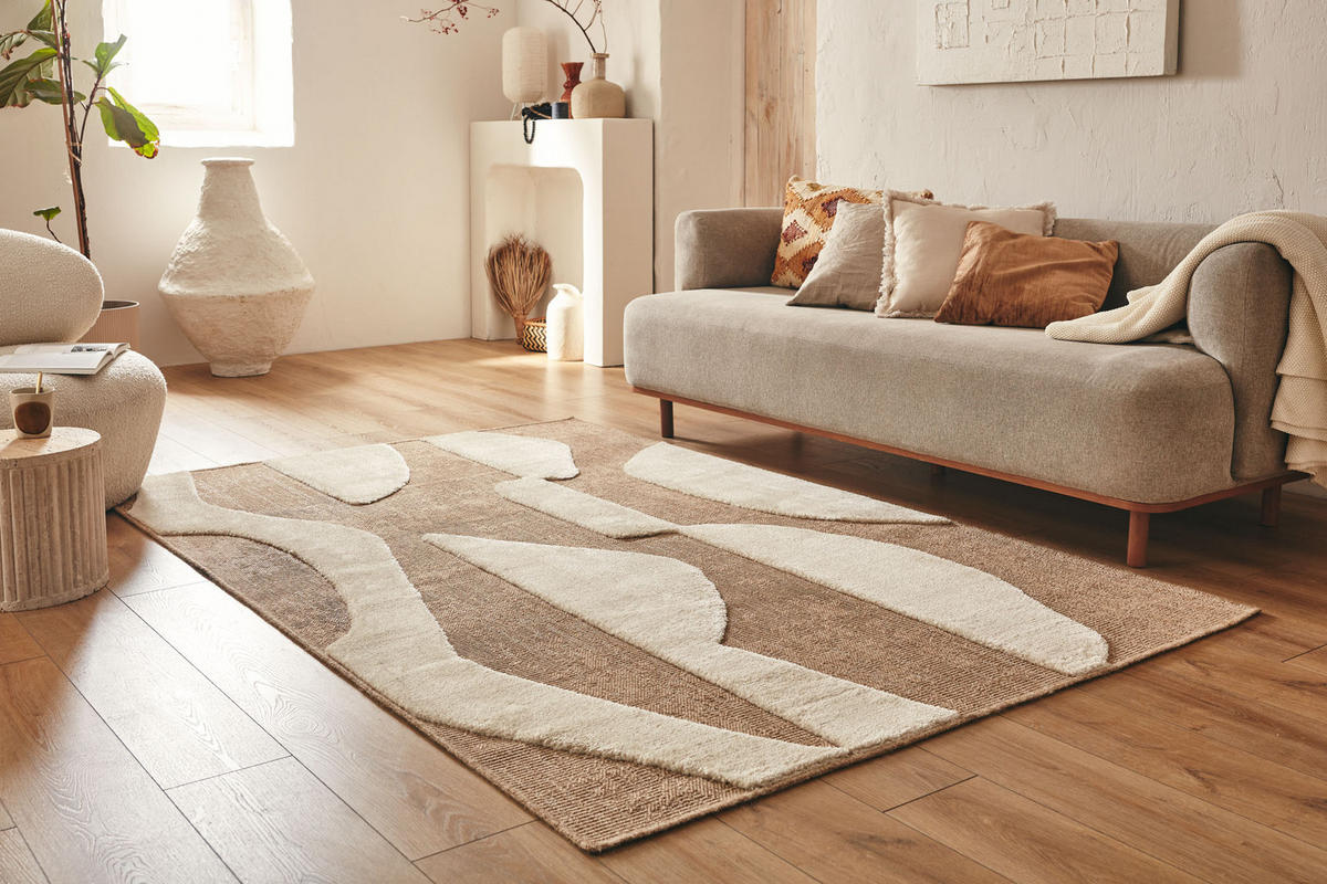 TEPPICH mit Juteoptik weißem grafischem Palma 200x290 cm - Weiß, Textil (200/290cm) - Nazar Rugs