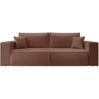 3MÍSTNÁ rozkládací pohovka Farese Cuero hnědá, umělá kůže - černá/hnědá, textil/plast (257/86/102cm) - Selsey