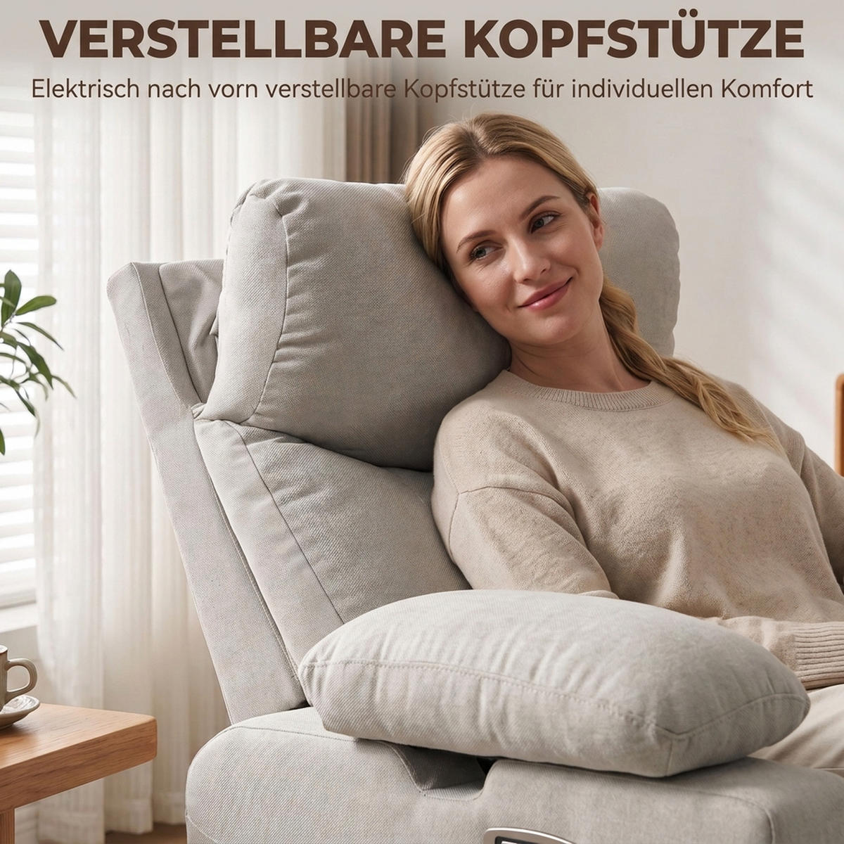 RELAXSESSEL Polyester Hellgrau - Hellgrau/Schwarz, Textil/Metall (92/110/95cm) - HOMCOM