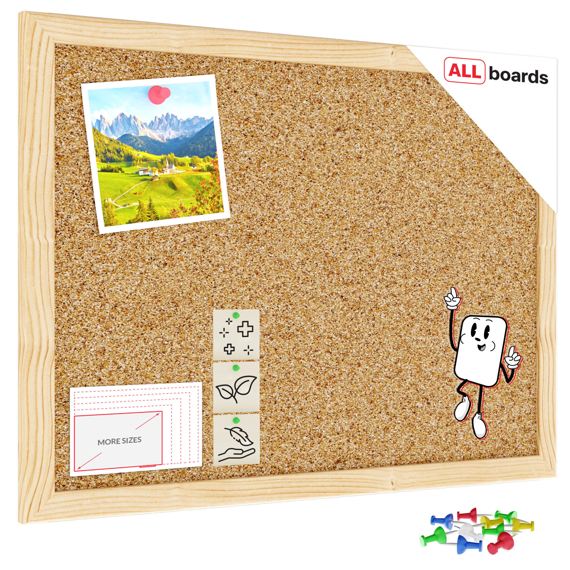 PINNWAND mit Naturholzrahmen 30x40cm - Braun, Holz (30/40/1.5cm) - ALLboards