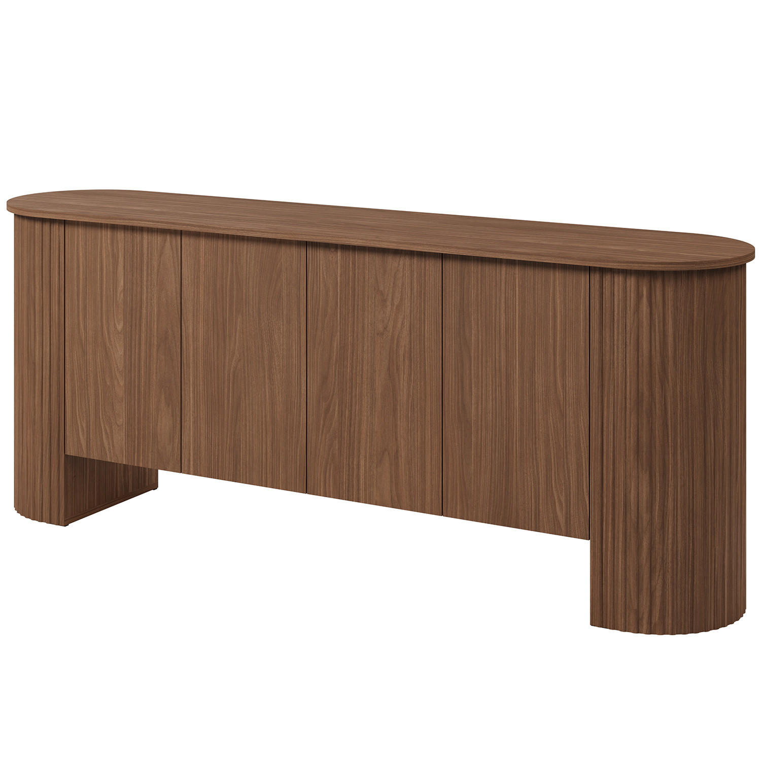 KOMODA Carlo s 1 dvířky a 3 zásuvkami, Push-To-Open, 200 cm, ořech - barva vlašského ořechu, kompozitní dřevo (200/80/45cm) - Beautysofa