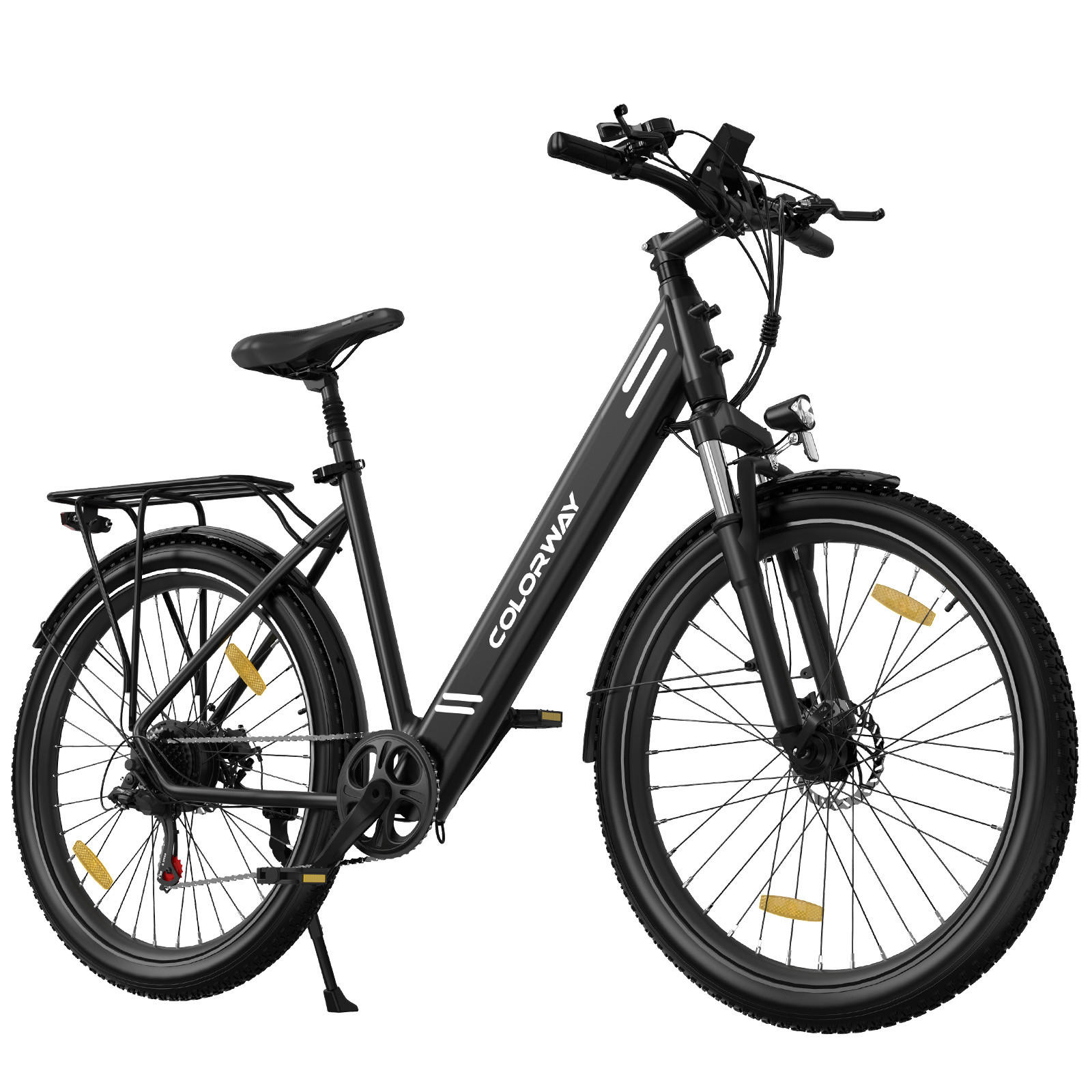 E-BIKE City BK18 27,5 *2,8 zoll mit Samsung 36V15Ah Akku bis zu 80km, 7 Gang - Schwarz, Metall (27cm) - COLORWAY