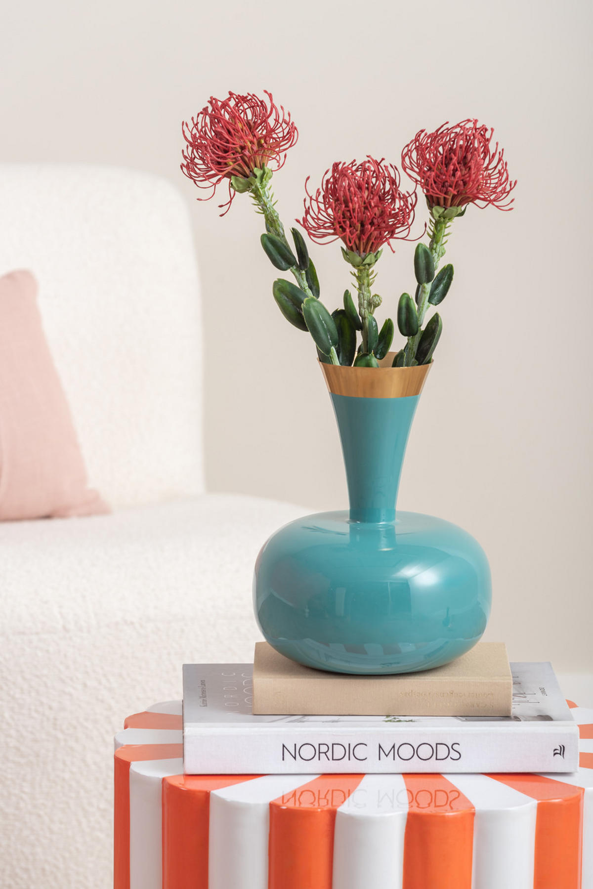 VASE Yara 17/17/24 cm - Blau, Metall (24cm) - Present Time