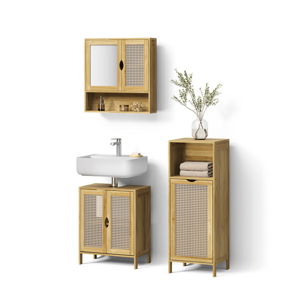 Livinity® BADMÖBEL-SET Mincio, Bambus, 3dílná