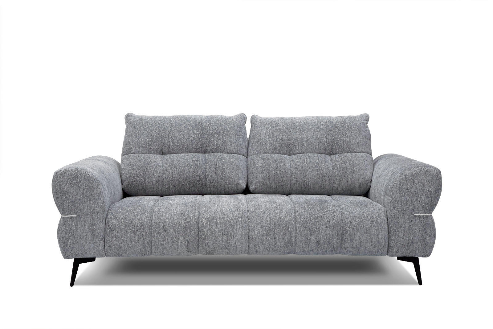 SOFA SALVINI 3-Sitzer, grau - Schwarz/Grau, Holzwerkstoff/Textil (176/88/99cm) - Courtois Laville