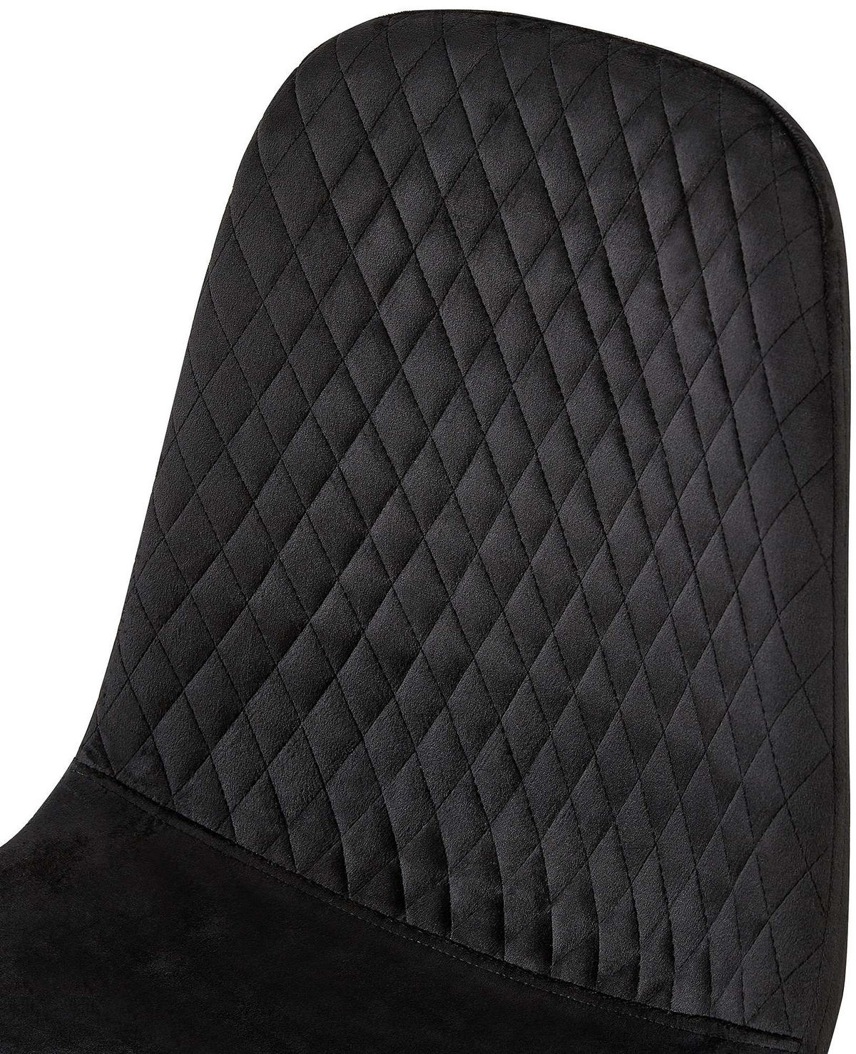 STUHL 4er Set Samt Schwarz - Schwarz, Textil/Metall (44/88/54cm) - CLP