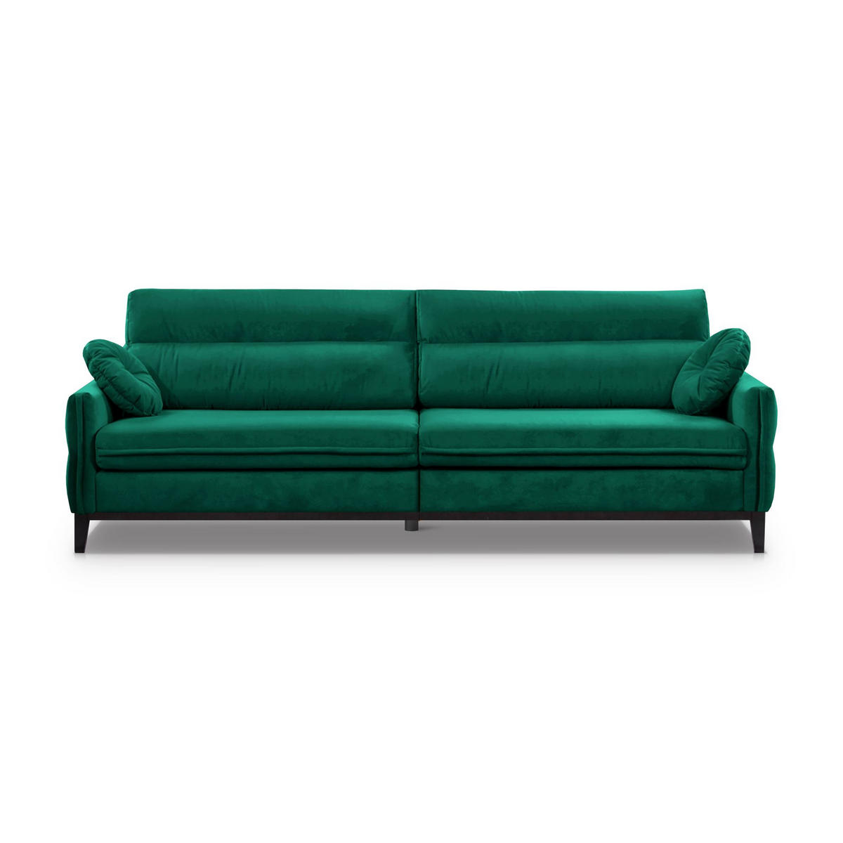SOFA 3-SITZER Belweder Velours dunkelgrün - Wengefarben/Dunkelgrün, Holz/Textil (268/95/94cm) - Beautysofa