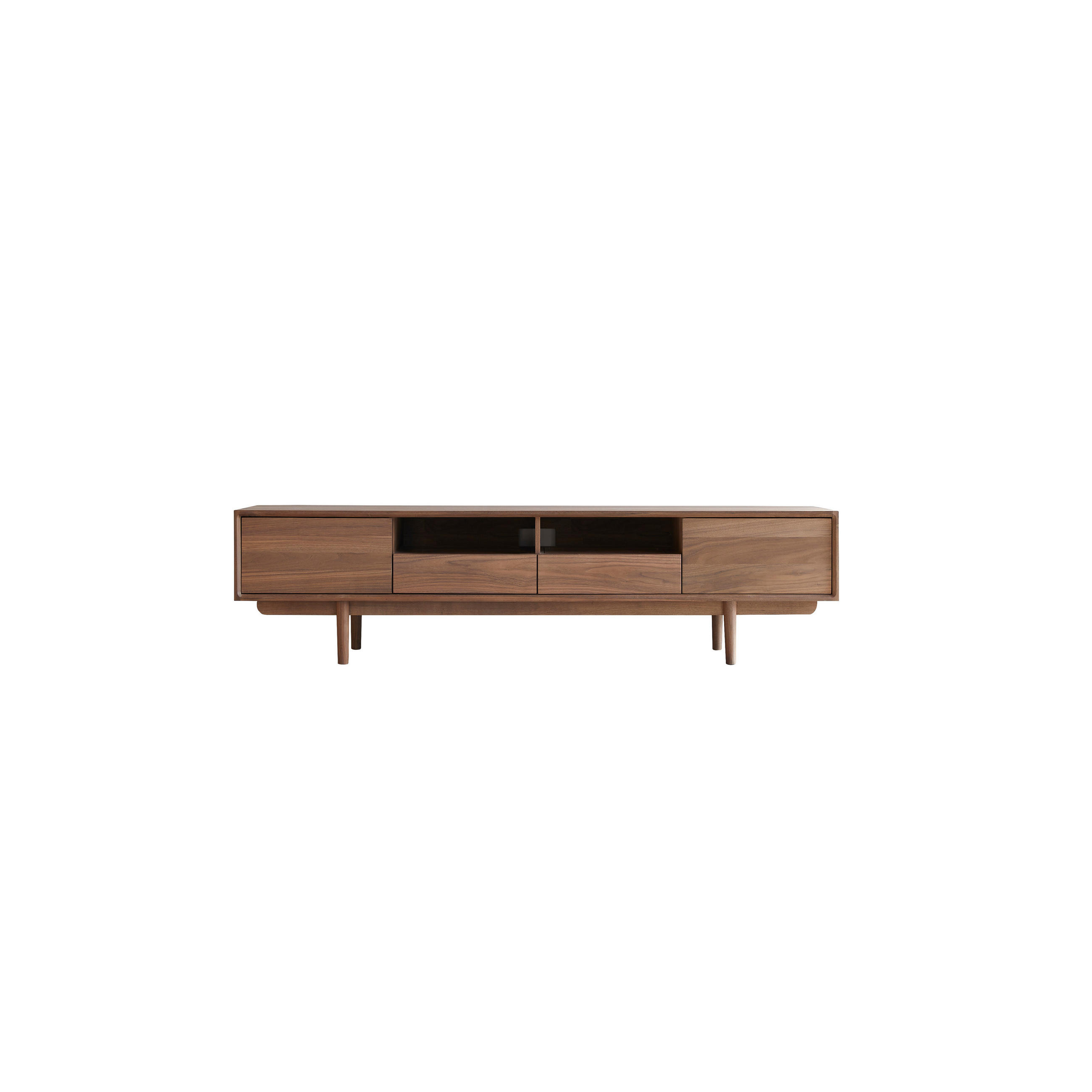 TV-SCHRANK Ellie Dunkelbraun aus Walnuss - Dunkelbraun, Holz (180/46/40cm) - Tikamoon