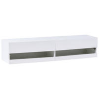 TV STOLEK s LED osvětlením Bílý Edmonton - bílá, kompozitní dřevo (140/30/35cm) - Beliani
