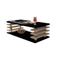 COUCHTISCH rechteckig Schwarz Hochglanz - Eiche Gold Ablage 120/40/60 cm - Schwarz Hochglanz/Eichefarben, Holzwerkstoff (60/120/40cm) - designimpex
