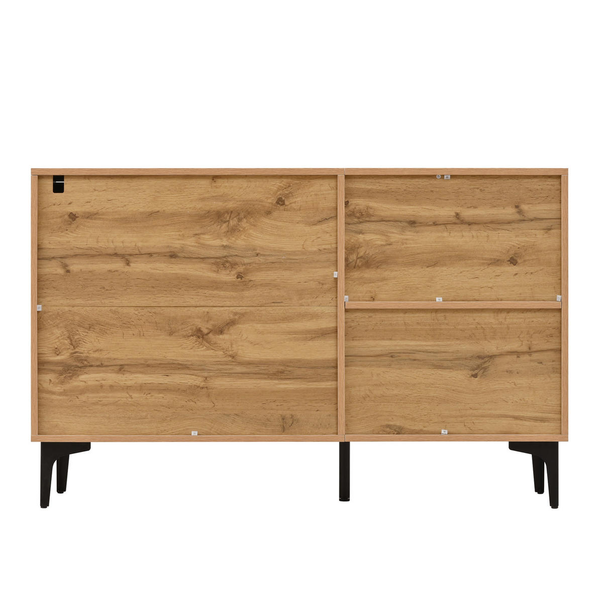 SIDEBOARD 120/35/76 cm Natur/Schwarz aus Holzwerkstoff mit 3 Schubladen - Schwarz, Holzwerkstoff (35/76/120cm) - OKMYHOME