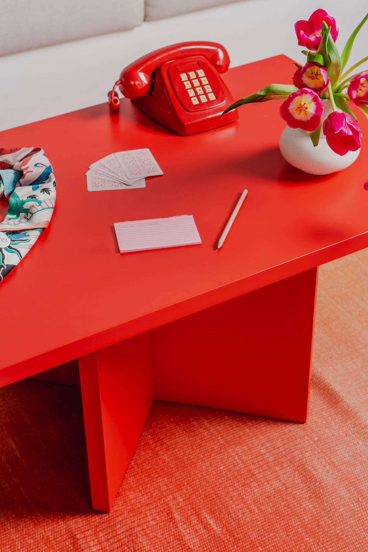COUCHTISCH mit laminiertem-Platte 3cm Rot 100/60 cm - Rot, Holzwerkstoff (60/100/42cm) - RNT By Really Nice Things