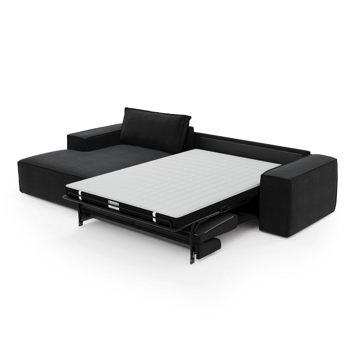 ECKSOFA LINKS Samt Dunkles Anthrazit 302cm - Anthrazit, Textil (165/302cm) - Sia Home