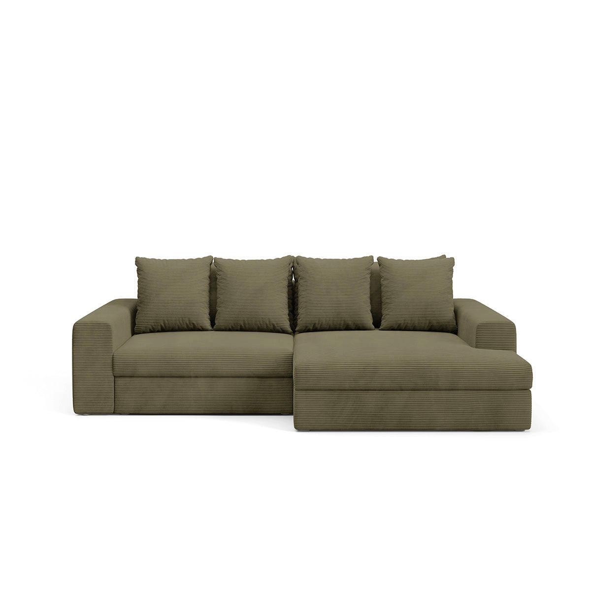 ECKSOFA Paola 3 Sitzplätze Grün - Grün, Holz (272/167cm) - Petits-meubles