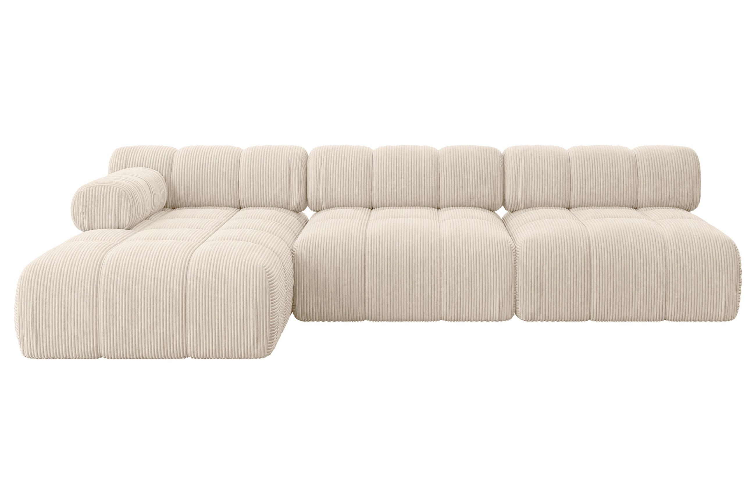 ECKSOFA modulares Sofa Razon-L2 - 285x160x70 cm Beige Cord - Beige, Holzwerkstoff/Textil (285/160cm) - ALTDECOR
