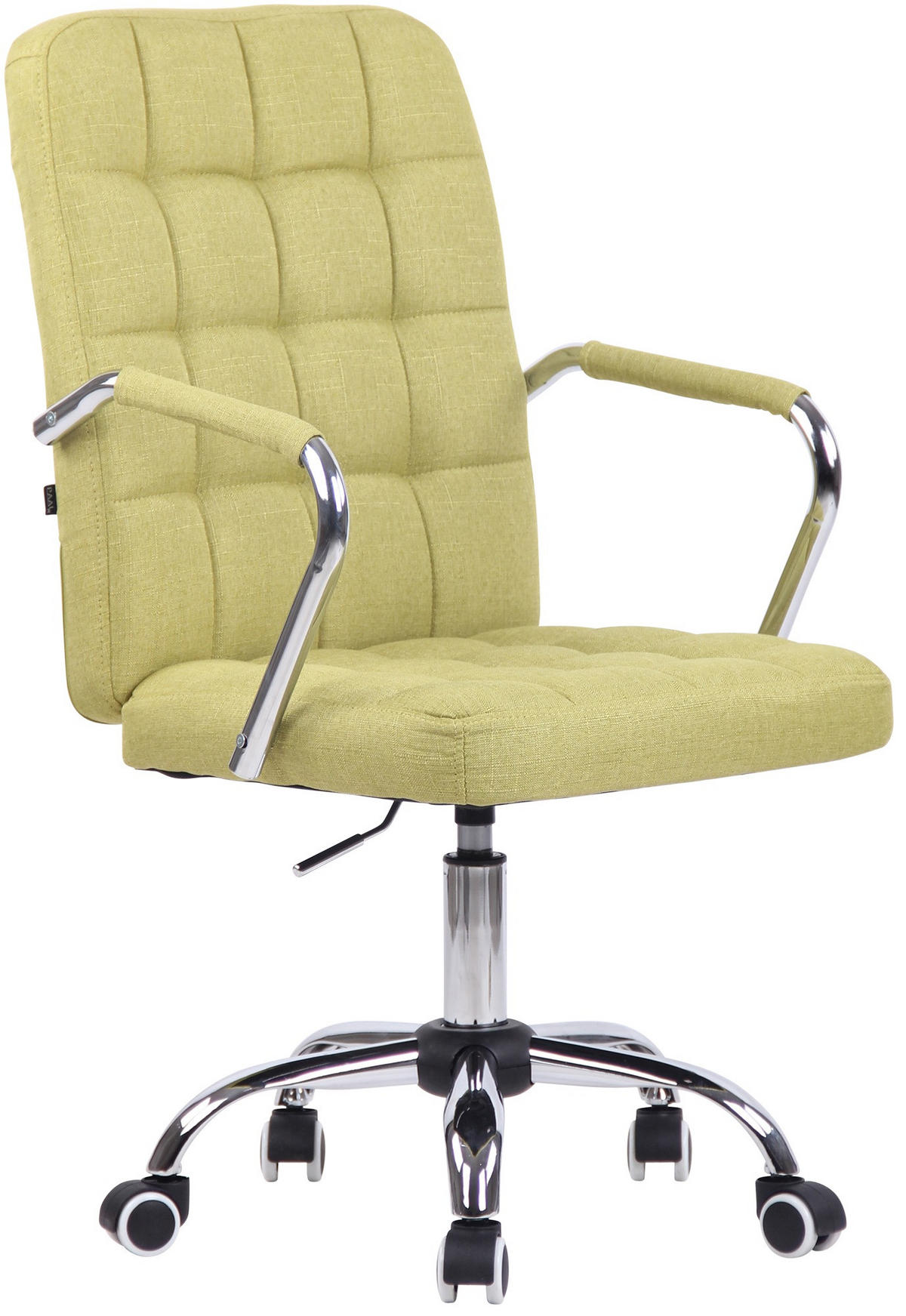 DREHSTUHL Stoff grün - Chromfarben/Grün, Textil/Metall (56/93/60cm) - CLP