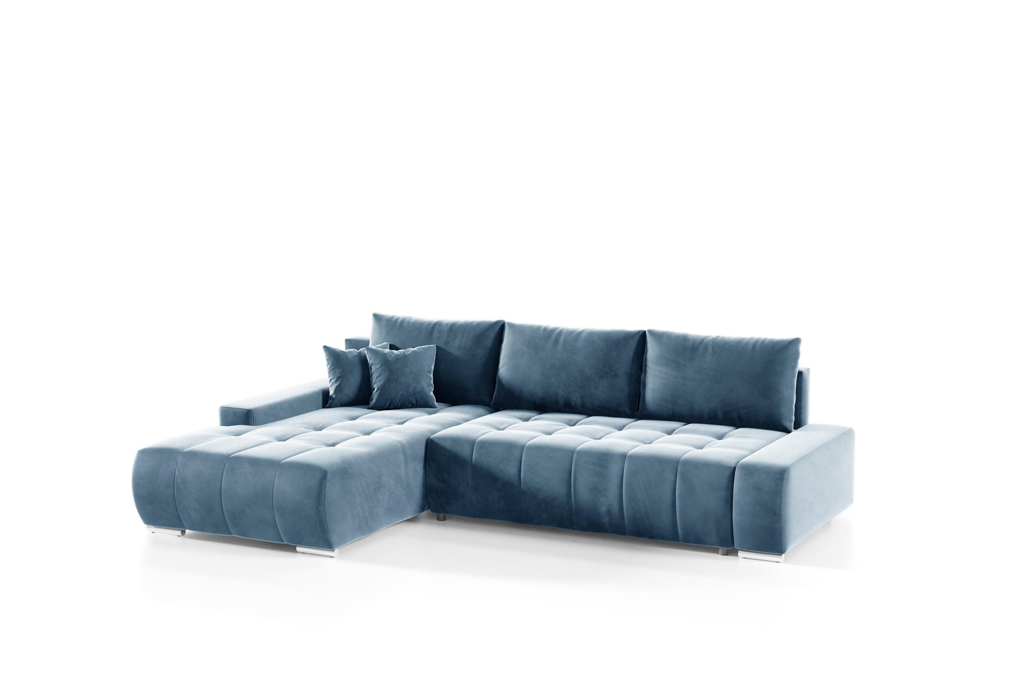 ECKSOFA Vogar In Monolith - Blaugrau, Holzwerkstoff/Textil (265/185cm) - Fun Möbel