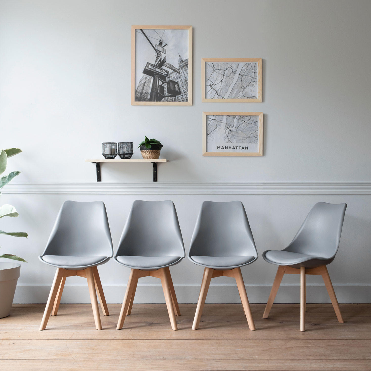 STÜHLE Nora Grau 4er-Set - Grau, Kunststoff (49/81/52cm) - Happy Garden