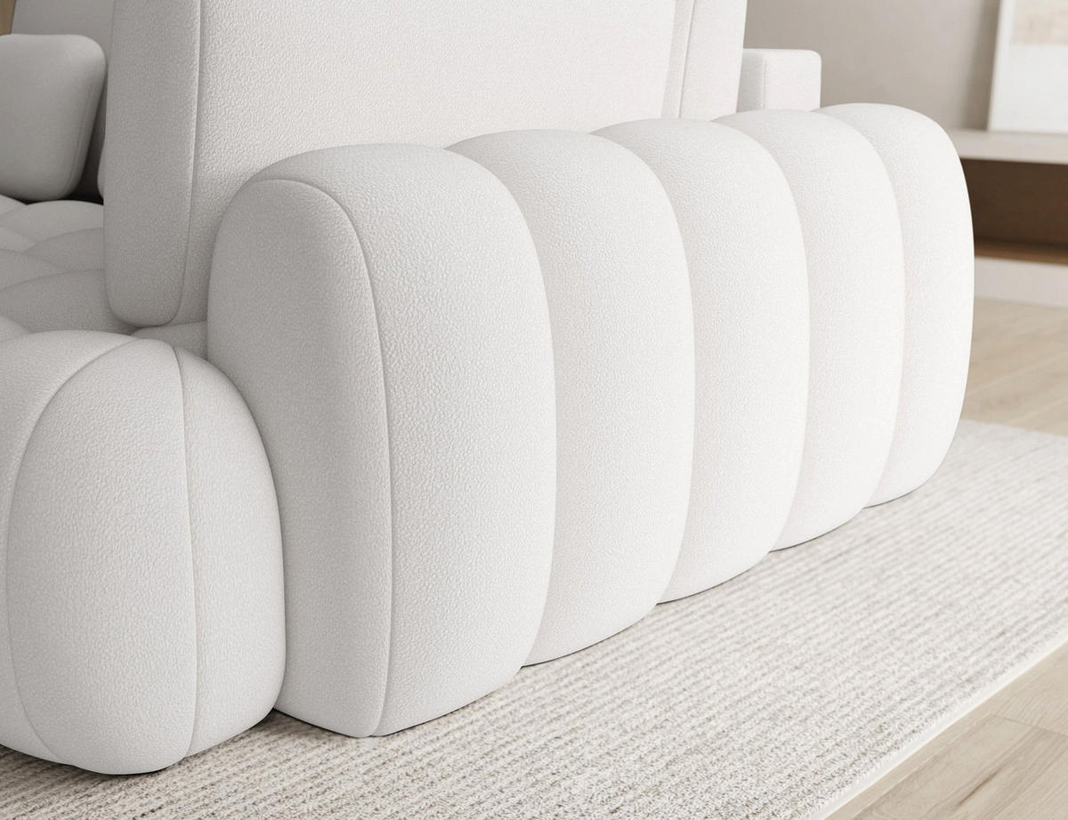 ECKSOFA COZION L-Form mit Schlaffunktion & Bettkasten – Modernes 3-Sitzer Sofa, HR-Kaltschaum, Wellenfederung, 267 × 165 cm - Champagner/Schwarz, Kunststoff (267/165cm) - Wohnideebilder