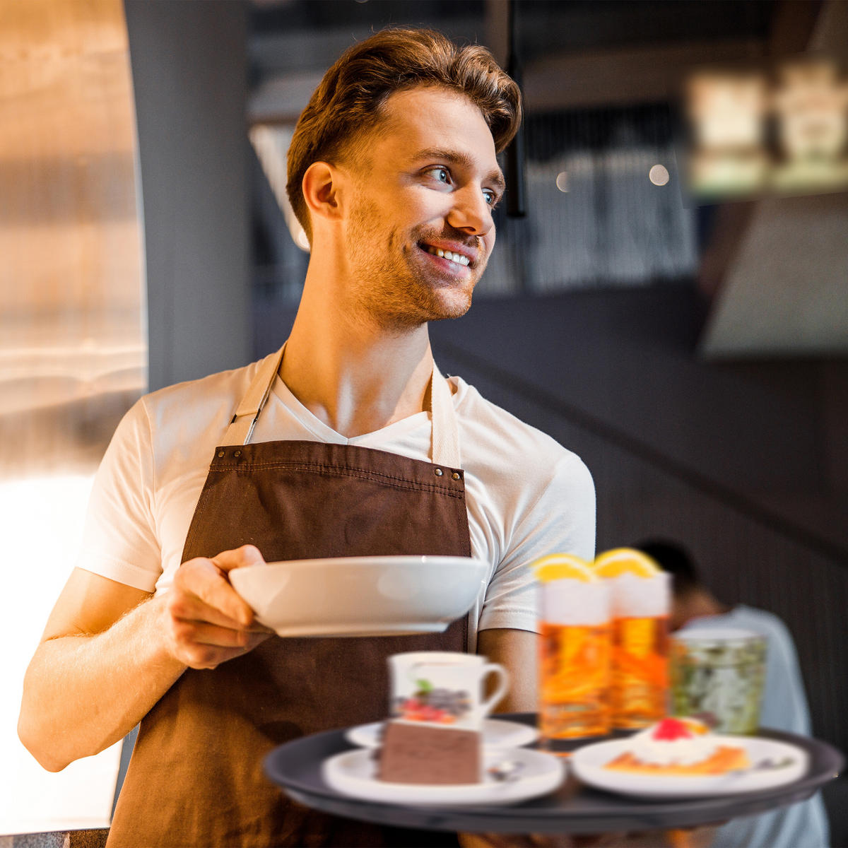 5xSERVIERTABLETT - Schwarz, Kunststoff (35/2/35cm) - Relaxdays