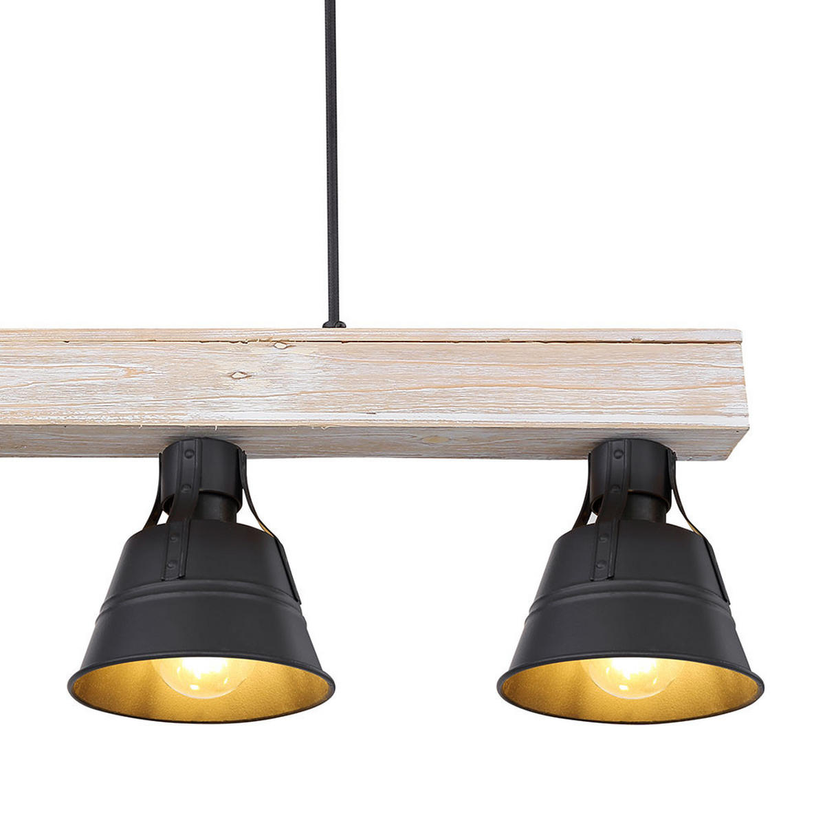 HÄNGELEUCHTE Holz Metall Braun - Braun, Holz (85/14/85cm)