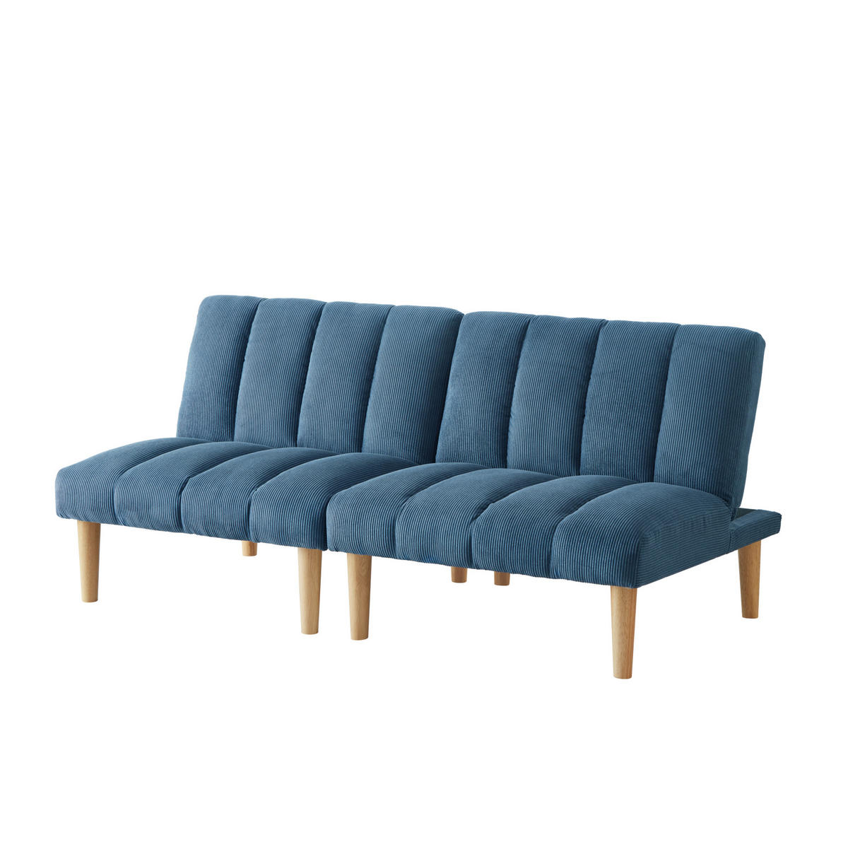 SCHLAFSOFA aus Corduroy 167 cm Blau mit 3-fach verstellbarer Rückenlehne und Schlaffunktion - Blau, Textil (167/72/82cm) - Modfu