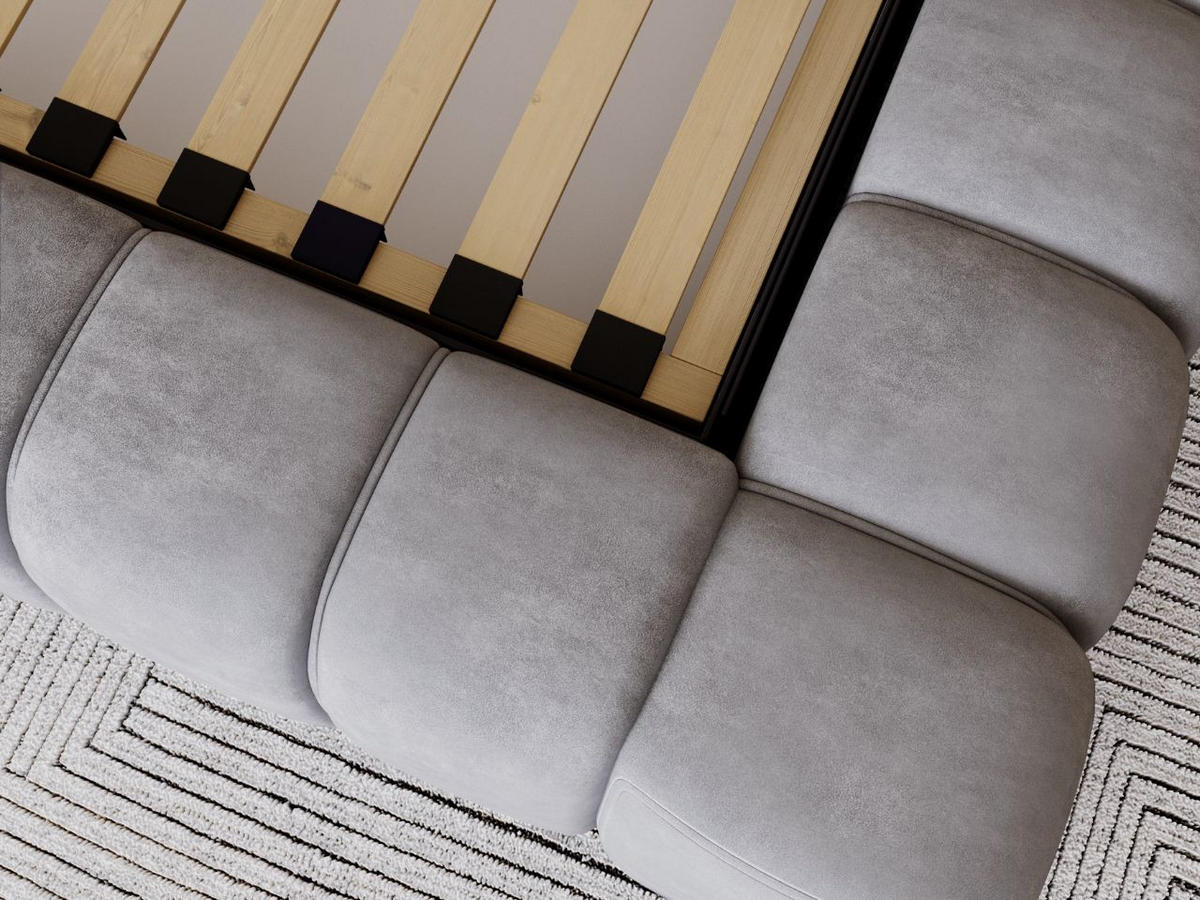 POLSTERBETT Italia 160x200 Grau - Grau, Textil (160/200cm) - Graingold