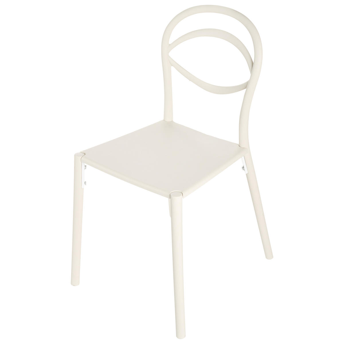 GARTENSTUHL 4er-Set Cremeweiß Covolo - Weiß, Kunststoff (50/86/52cm) - Beliani