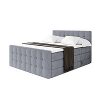 BOXSPRINGOVÁ POSTEL s matrací H3/H4 - IGAN-Z KING - 160x200 cm Šedá - šedá, kompozitní dřevo (163/200cm) - ALTDECOR